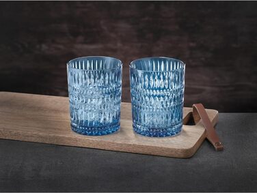 Набір келихів Nachtmann Vintage Blue 304 мл, 2 шт, кришталеві склянки для віскі, сині, етно-дизайн