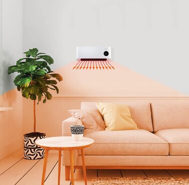 Керамічний електричний обігрівач для стіни Sichler, 2000 Вт, Wi-Fi, LED-дисплей, з пультом та додатком Elesion, білий