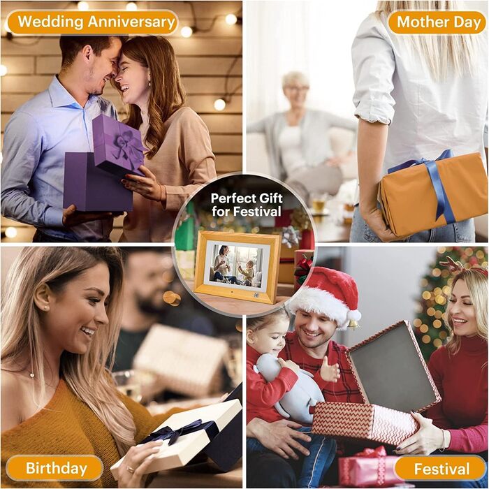 Цифровий фоторамка Kodak 10.1 дюймів з IPS-екраном, підтримкою USB/SD, відтворення фото/музики/відео, календарем та будильником, з пультом дистанційного керування (чорний)