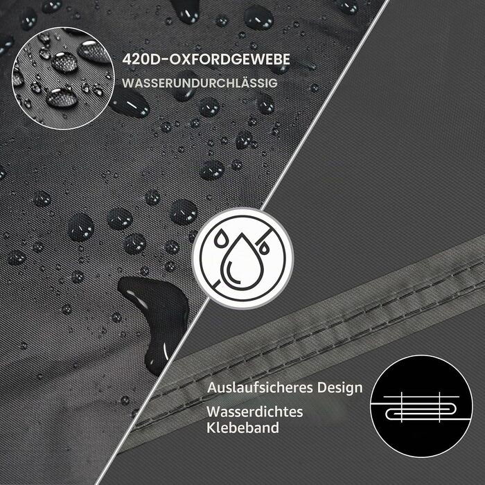 Чохол для садових меблів водонепроникний круглий 160x70 см, Oxford 420D, захист від сонця та вітру