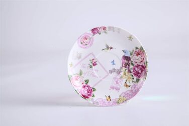 Порцеляновий чайний сервіз London Boutique, 4 предмети: чашки та блюдця з пташками, квітами та метеликами, подарункова коробка