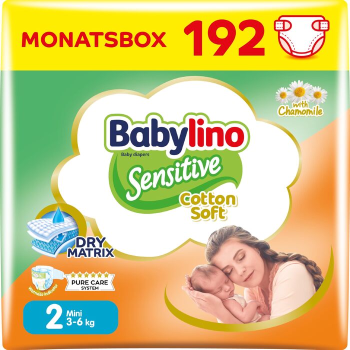 Дитячі підгузки Babylino Sensitive розмір 5 Junior (11-16 кг), 132 шт, гіпоалергенні