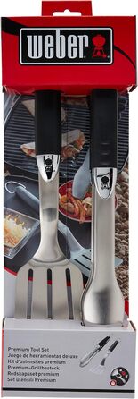 Набір для гриля Weber (щітка, щипці) + чохол Premium для грилів Spirit/Spirit II 300 та 200 серії, чорний