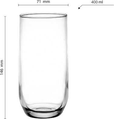 Набір склянок Glasmark Krosno 6 шт. по 400 мл – склянки для коктейлів, води, соку, дитячі склянки, міцне скло, можна мити в посудомийній машині