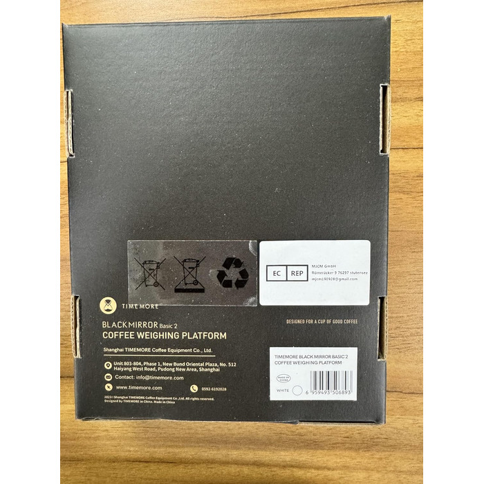 Цифрова вага для кави TIMEMORE Basic Mirror Plus, 0,1 г, таймер, бариста, 2 кг/0,2 г, харчова вага, біла