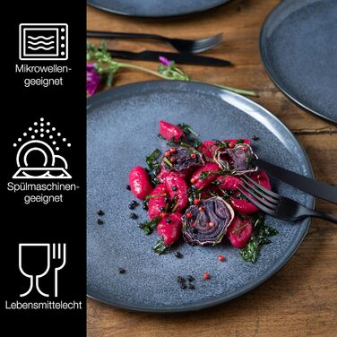 Сервіз Moritz & Moritz VIDA на 12 осіб, 36 предметів, синій – сучасний порцеляновий посуд, стійкий до подряпин, для мікрохвильовки та посудомийки, столовий набір