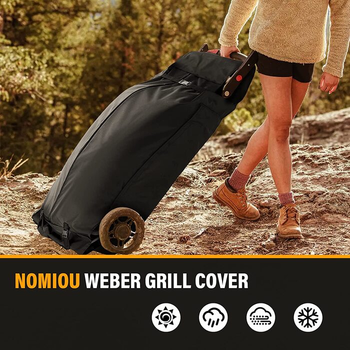Чохол для газового гриля Weber Traveler, водонепроникний пилозахисний, 115x65x24 см, чорний, захисна накидка для BBQ, аксесуари для гриля