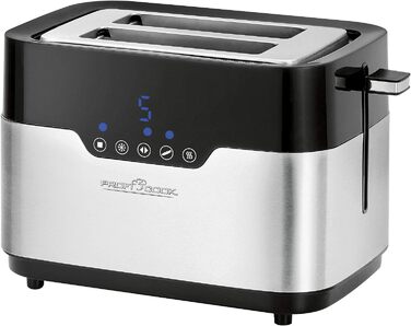 Тостер ProfiCook PC-TA 1170 з сенсорним управлінням, 2 скибки, підігрів булочок, 7 ступенів підсмажування, нержавіюча сталь, чорний