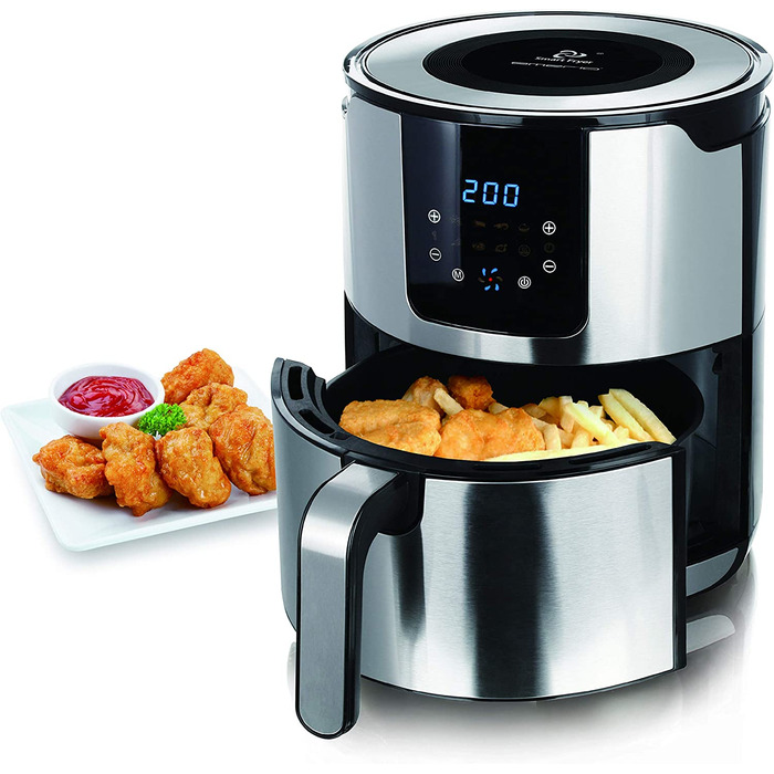 Аерофритюрниця Emerio XXL 13л Airfryer AF-121914: розумна мультипіч з ротисаром, кошиком та функцією сушіння, 1800 Вт, чорна