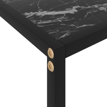 Консольний стіл vidaXL, скляний, 120x35x75 см, чорний і білий, металевий каркас, приліжковий/туалетний/декоративний стіл