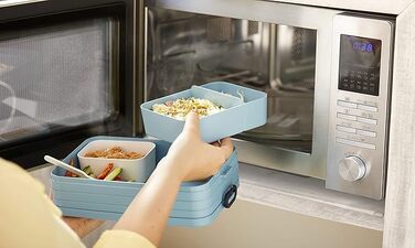 Ланчбокс Mepal Lunch to go Set з контейнером Lunchpot, великий бенто-бокс з відділеннями для дорослих, Old Nordic Blue, Medium