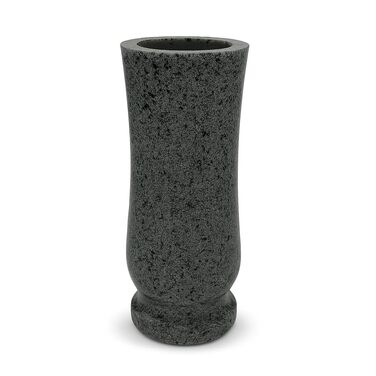 Ваза для кладовища Granitnachbildung Kuru Grey 20 см, штучний камінь, морозостійка
