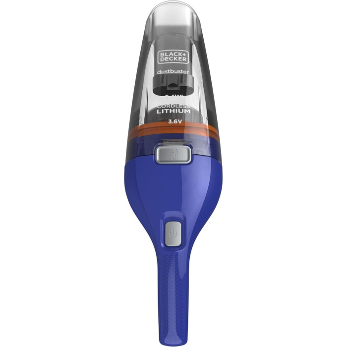 Пилосос ручний BLACK+DECKER Dustbuster NVC115WA, акумуляторний, 3.6V, без мішка, кобальтово-синій, широка насадка, знімний контейнер, насадка для щілин і меблів, зарядна станція