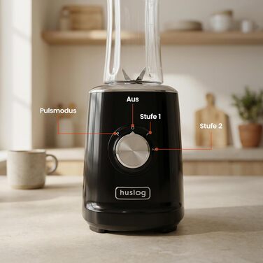 Блендер для смузі 500W Blend & Go, 600 мл, 2 швидкості, чорний - професійний блендер для коктейлів та протеїнових напоїв