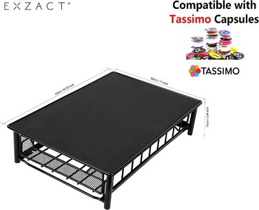 Органайзер для кавових капсул EXZACT, сумісний з Tassimo, на 60 капсул – підставка 2-в-1 під кавову машину та шухляда для зберігання кавових капсул