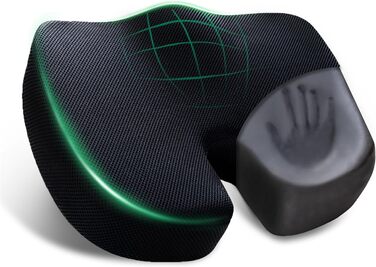 Подушка для сидіння EGOHOME з Memory Foam, клиноподібна для підтримки спини (70-90 кг), дихаюча, знімний чохол - для офісного крісла, стільця