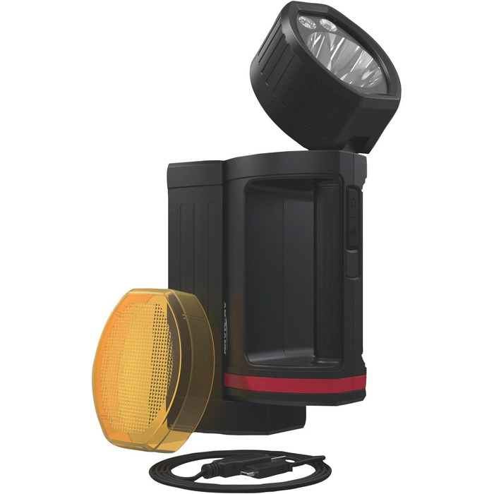 ANSMANN LED акумуляторний ручний прожектор 10400mAh, аварійне освітлення при відключенні електроенергії, до 100 годин роботи, зарядка через Micro USB або док-станцію