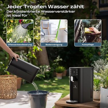 CIARRA X SusGreenable Зворотний осмос для питної води 100GPD з підігрівом, 4 температури, 5-ступеневий фільтр RO з SGROF03, настільний без встановлення, Чорний