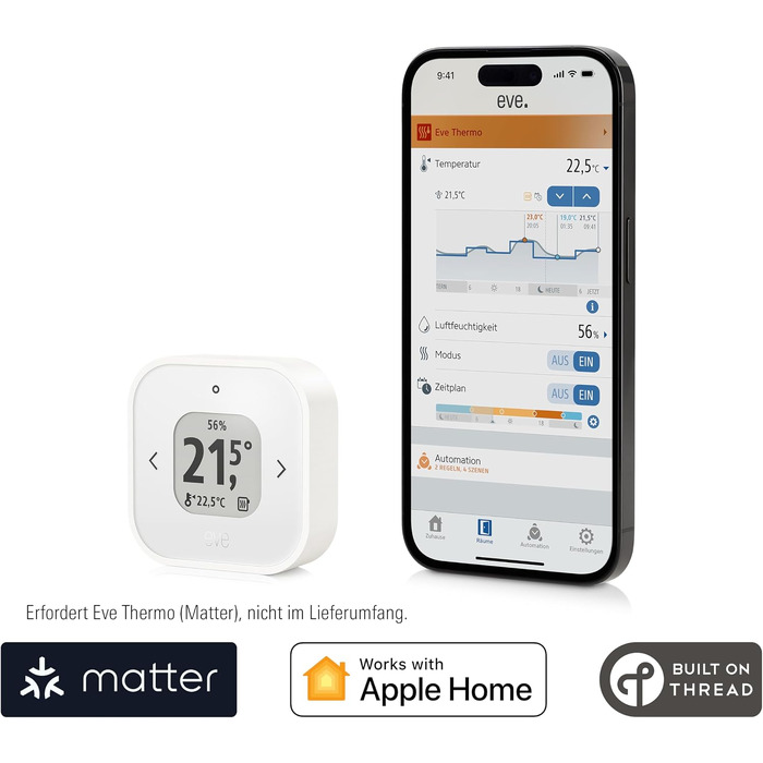 Розумний термостат для радіатора Eve Thermo Control (Matter), білий