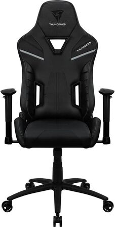 Ігрове крісло ThunderX3 TC5 чорне, ергономічний геймерський стілець для комп'ютера, навантаження до 150 кг