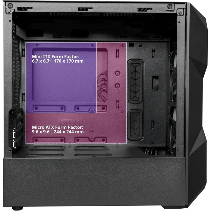 Корпус для ПК Cooler Master TD300 Mesh Mini-Tower для Micro-ATX та Mini-ITX, ігровий корпус з високим повітряним потоком, 2 ARGB вентилятори 120 мм, бічна панель із загартованого скла, знімна кришка, ARGB/PWM-хаб