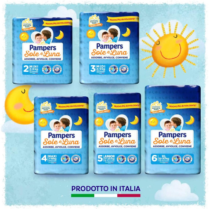 Підгузки Pampers Sonne und Mond, розмір 6 (15-30 кг), 78 шт