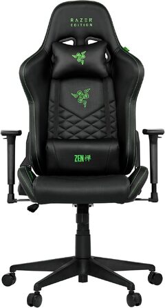 Ігрове крісло Razer Edition TAROK Natrix: дихаюча екошкіра, 3D підлокітники Softcoat, функція гойдання, з подушками під поперек та голову, до 130 кг, чорне
