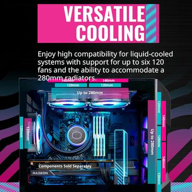 Корпус для ПК Cooler Master TD300 Mesh Mini-Tower для Micro-ATX та Mini-ITX, ігровий корпус з високим повітряним потоком, 2 ARGB вентилятори 120 мм, бічна панель із загартованого скла, знімна кришка, ARGB/PWM-хаб