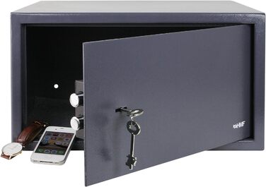 Сейф HMF 49217-11 з ключем, меблевий, антрацит, 31x17x25 см