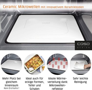 Мікрохвильова піч з грилем CASO MG 20 Ecostyle Ceramic, 20 л, керамічне дно, двоярусне приготування, сучасний дизайн