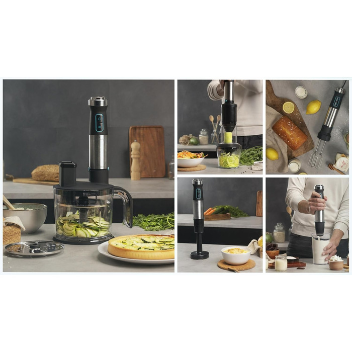 Блендер Cecotec Stabmixer Power TitanBlack 1500 XL Cream - 1500 Вт, CrossBlades, XL-фут, захист від бризок, 8 аксесуарів