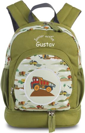Персоналізований дитячий рюкзак Junior Active Bagger зелений для хлопчиків і дівчаток з ім'ям, рюкзак для прогулянок і походів