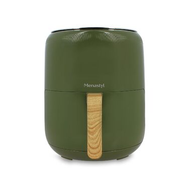 Аерофритюрниця MENASTYL Colorama без олії, 4.5 л, 8 програм, до 200°C, таймер 1 год, без PFAS, колір олива, 6025006