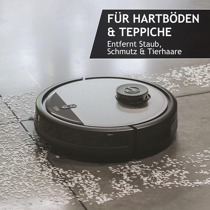 Робот-пилосос Hoover HG5 з лазерною навігацією, автоматичним очищенням, станцією для збору пилу, керуванням через додаток, складанням карт та розкладом прибирання, сенсорами перешкод, самостійним спорожненням і зарядною станцією [HG550DP]