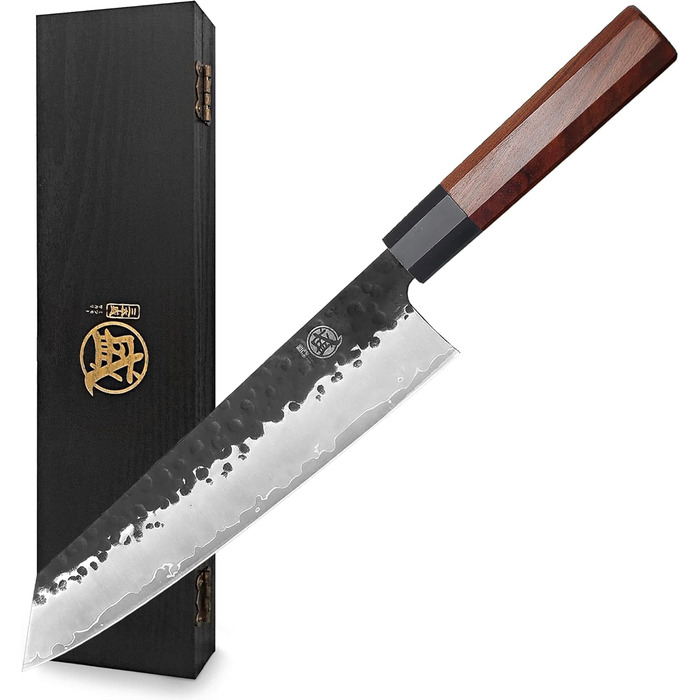 Японський ніж Mitsumoto Sakari Kiritsuke 23 см з ручкою з рожевого дерева (у дерев'яній коробці)