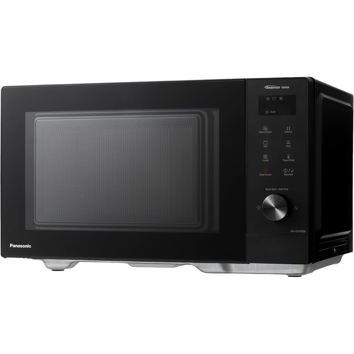 Мікрохвильова піч Panasonic NN-GD35HBGTG з грилем та функцією пару (23 л, 1000 Вт, чорна) - Комбінована мікрохвильова піч з піца-панеллю