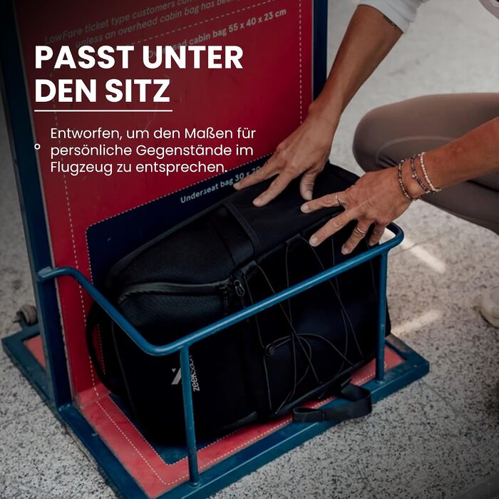 Рюкзак для ручної поклажі Zeeksack The Underseat 15L, Petrol Blue — компактна сумка в літак