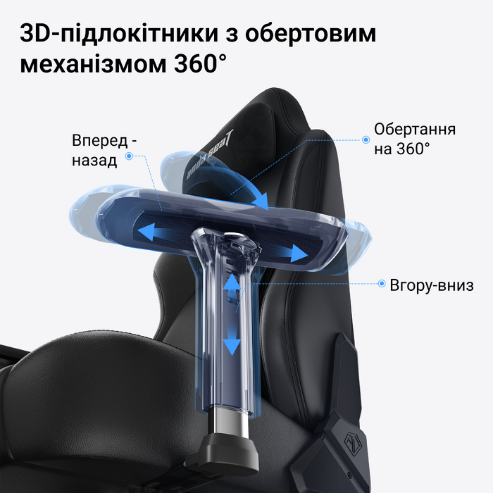 Крісло геймерське ігрове Anda Seat Phantom 4 Pro L до 100 кг Black Fabric  (AD18YSDC-72-B-F-B02)