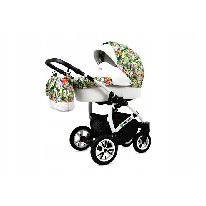Дитячий візок 3в1 BabyLux TROPICAL: люлька, прогулянкова коляска та автокрісло