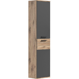 Підвісна шафа для ванної xonox.home Mason, сіра, 37x152x24 см