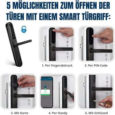 Електронний дверний замок-ручка BOT SMART Lock 72 мм TTlock Bluetooth з функцією відбитка пальця