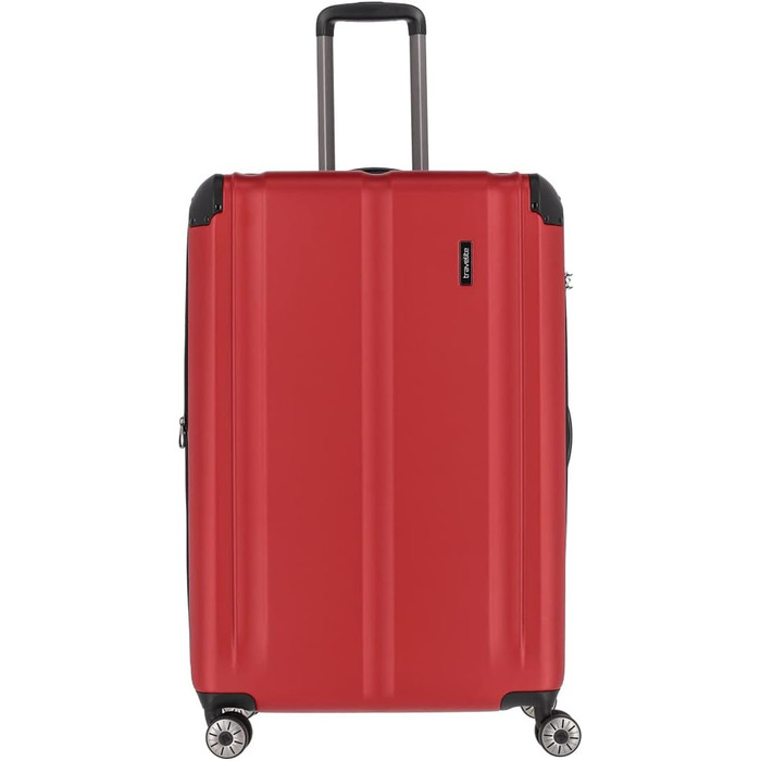 Велика валіза на 4 колесах Travelite CITY з жорстким корпусом, розширювана, з TSA-замком, стійка до подряпин, 77 см, 113-124 л, червона