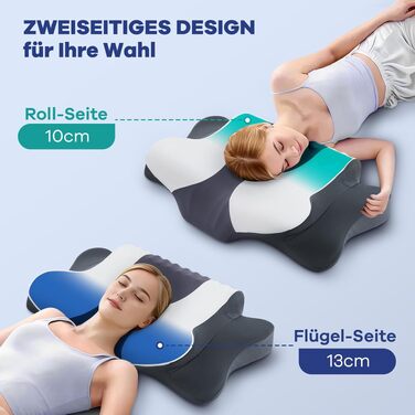 Подушка для сну DONAMA з Memory Foam: ортопедична подушка для шиї та голови для сну на боці, спині та животі з чохлом