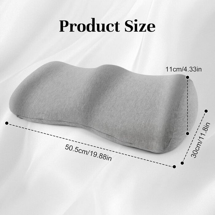 Подушка для спини та сидіння з Memory Foam L-подібної форми з підтримкою попереку для офісного крісла, сіра. Зняття болю в спині та куприку, нековзка основа