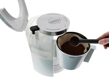 Кавоварка Melitta Look Therm Selection з термочашею, 8 чашок, біла, фільтраційна, захист від крапель