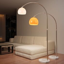 Торшер дуговий Jago, регульована висота 130-180 см, E27 LED, макс. 60 Вт, білий, енергоклас A++-E – підлогова лампа для вітальні