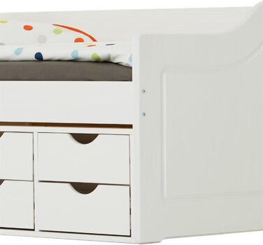 Дитяче ліжко з ящиками IDIMEX 90x200 см, масивна сосна, біле