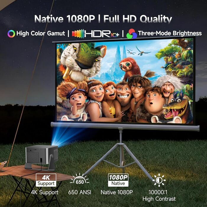 Проєктор Magcubic HY350GT 4K Smart Beamer, Full HD 1080P, 650 ANSI люмен, Автофокус, Автоматична корекція трапеції, Динаміки Dolby Audio 15W, WiFi 5, Bluetooth 5.1, Поворот на 180°, Колір: Сірий