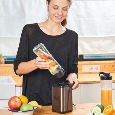 Блендер BLACK+DECKER BXJBA350E 1,5 л, 4 леза, імпульсний режим, пластикова чаша, легке очищення, сірий