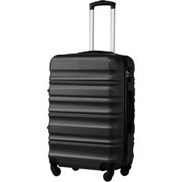 Валіза COOLIFE із жорстким корпусом, середня, чорна, з TSA-замком та 4 колесами